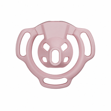 Lade das Bild in den Galerie-Viewer, Pink Firefly flat chastity cage front view showing the raised center rim and four surrounding openings

