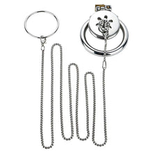 Lade das Bild in den Galerie-Viewer, Flat Stainless Steel Chastity Cage with Detachable Chain
