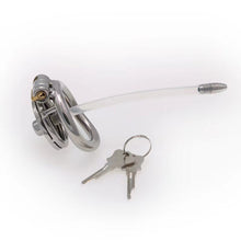 Load image into Gallery viewer, Flat Short Chastity Device With Lock Soft Catheter
