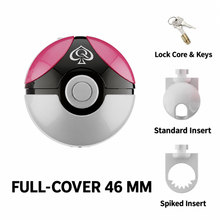 Lade das Bild in den Galerie-Viewer, Full-Cover Ball Chastity Cage 46 mm ring size with lock and two insert styles
