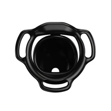 Load image into Gallery viewer, Black Galaxy Shell chastity cage rear view showing the inner shell and base ring
