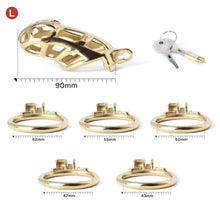 Load image into Gallery viewer, Gold Stainless Steel MAMBA Chastity Cage
