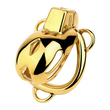 Load image into Gallery viewer, Golden Stainless Steel Mamba Cage with Belt 2026 Edition front view
