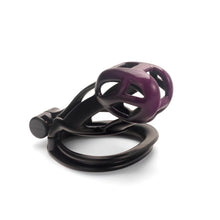 Load image into Gallery viewer, Gradation Black Purple Mamba Chastity Cage 2026 Edition material close-up
