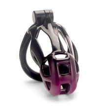 Load image into Gallery viewer, Gradation Black Purple Mamba Chastity Cage 2026 Edition side view
