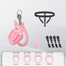Load image into Gallery viewer, Honeycomb Invisible Chastity Cage With 4 Silicone Rings 9

