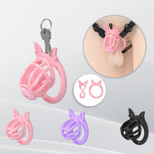 Load image into Gallery viewer, Honeycomb Invisible Chastity Cage With 4 Silicone Rings 3
