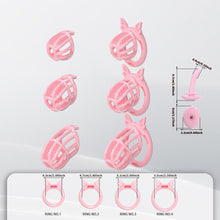 Load image into Gallery viewer, Honeycomb Invisible Chastity Cage With 4 Silicone Rings 4
