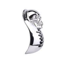 Load image into Gallery viewer, Horror Skull Metal Chastity Cage curved cover side profile
