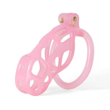 Load image into Gallery viewer, Ice Vision Design Pink Mamba Chastity Cage lock and ring details
