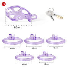 Load image into Gallery viewer, Ice Vision Desigh Purple Mamba Chastity Cage material close-up
