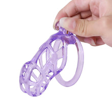 Load image into Gallery viewer, Ice Vision Desigh Purple Mamba Chastity Cage front view
