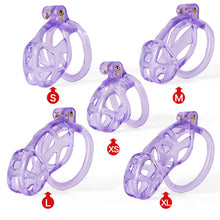 Load image into Gallery viewer, Ice Vision Desigh Purple Mamba Chastity Cage front view
