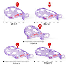 Load image into Gallery viewer, Ice Vision Desigh Purple Mamba Chastity Cage kit details
