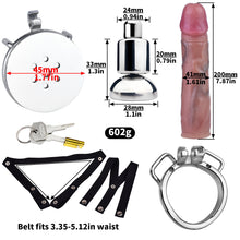 Load image into Gallery viewer, Inverted Chastity Cage with Large Dildo with Arc Ring
