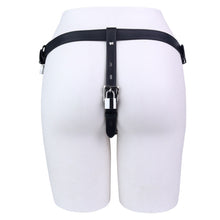 Load image into Gallery viewer, Mech Armor Metal Chastity Cage Lockable Belt rear strap and padlock
