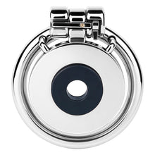 Load image into Gallery viewer, Mirror Polish Flat and Inverted Chastity Cage – flat cage front view with silicone gasket

