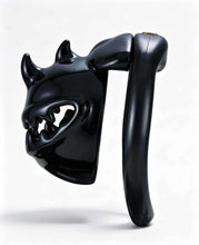 Afbeelding in Gallery-weergave laden, Black Monster Mouth chastity cage, side view
