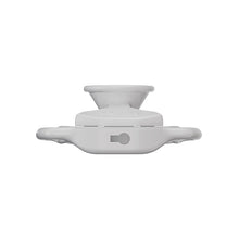 Load image into Gallery viewer, White Moon Drop flat chastity cage top view and lock opening
