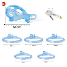 Load image into Gallery viewer, Ice Vision Desigh Blue Mamba Chastity Cage kit details

