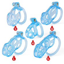 Load image into Gallery viewer, Ice Vision Desigh Blue Mamba Chastity Cage side view
