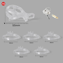 Load image into Gallery viewer, Ice Vision Desigh Clear Mamba Chastity Cage lock and ring details
