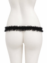 Load image into Gallery viewer, Black lace support strap shown from the rear on a display mannequin
