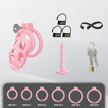 Load image into Gallery viewer, Pink Silicone Mamba Chastity Cage material close-up

