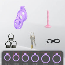 Load image into Gallery viewer, Pearlescent Purple Cobra Soft Silicone Chastity Cage 3
