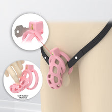 Load image into Gallery viewer, Pink Silicone Mamba Chastity Cage side view
