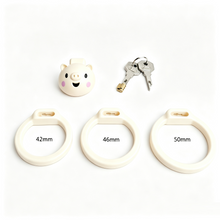 Load image into Gallery viewer, Piggy Resin Chastity Cage with Three Rings
