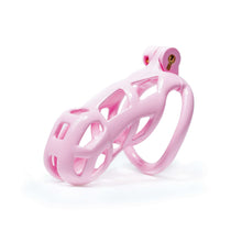 Load image into Gallery viewer, Pink Mamba Chastity Cage Kit 1.77 to 4.13 inches Long lock and ring details
