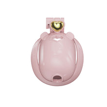 Lade das Bild in den Galerie-Viewer, Solid pink heart resin chastity cage, front view
