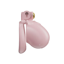 Lade das Bild in den Galerie-Viewer, Solid pink heart resin chastity cage, side view
