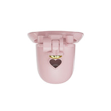 Lade das Bild in den Galerie-Viewer, Solid pink heart chastity cage, rear view
