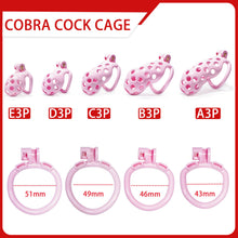 Load image into Gallery viewer, Pink Hole Mamba Chastity Cage Kit 1.77 To 4.13 Inches Long side view
