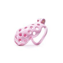 Load image into Gallery viewer, Pink Hole Mamba Chastity Cage Kit 1.77 To 4.13 Inches Long lock and ring details
