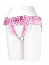 Load image into Gallery viewer, Pink Lace Bow Chastity Strap
