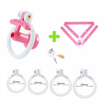 Afbeelding in Gallery-weergave laden, Pink and white negative urethral cage with belt
