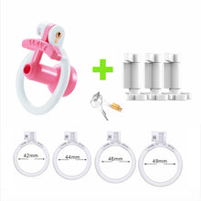 Afbeelding in Gallery-weergave laden, Pink and white negative urethral cage with security-check lock cores
