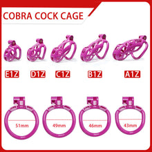 Load image into Gallery viewer, Purple Mamba Chastity Cage Kit 1.77 To 4.13 Inches Long side view

