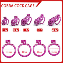 Load image into Gallery viewer, Purple Hole Mamba Chastity Cage Kit 1.77 To 4.13 Inches Long side view
