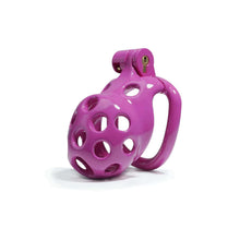 Load image into Gallery viewer, Purple Hole Mamba Chastity Cage Kit 1.77 To 4.13 Inches Long fit view
