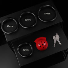 Load image into Gallery viewer, Red and Black Dome ABS Chastity Cage
