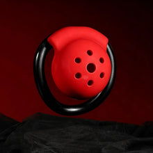 Load image into Gallery viewer, Red and Black Dome ABS Chastity Cage
