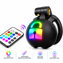 Lade das Bild in den Galerie-Viewer, RGB Remote-Controlled Glowing ABS Resin Chastity Cage
