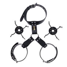 Load image into Gallery viewer, Black collar and open breast bands with covers removed
