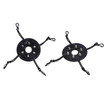 Load image into Gallery viewer, Pair of black riveted covers with four elastic fastening cords
