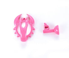 Afbeelding in Gallery-weergave laden, Pink scorpion chastity cage front view with separate support piece

