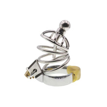 Load image into Gallery viewer, Short Penile Urethral Plug Metal Chastity Cage
